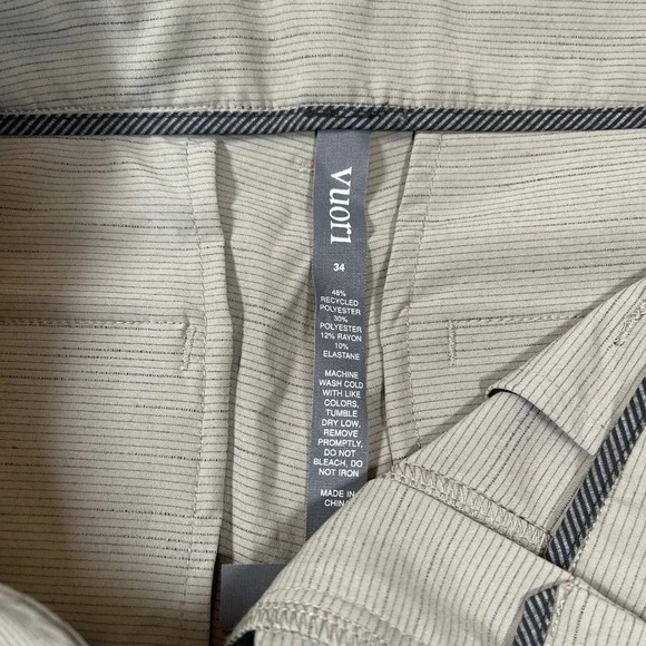 Vuori Mens Shorts Size 34 NWT Pebble Short Gravel Grey Performance Stretch - Picture 4 of 7
